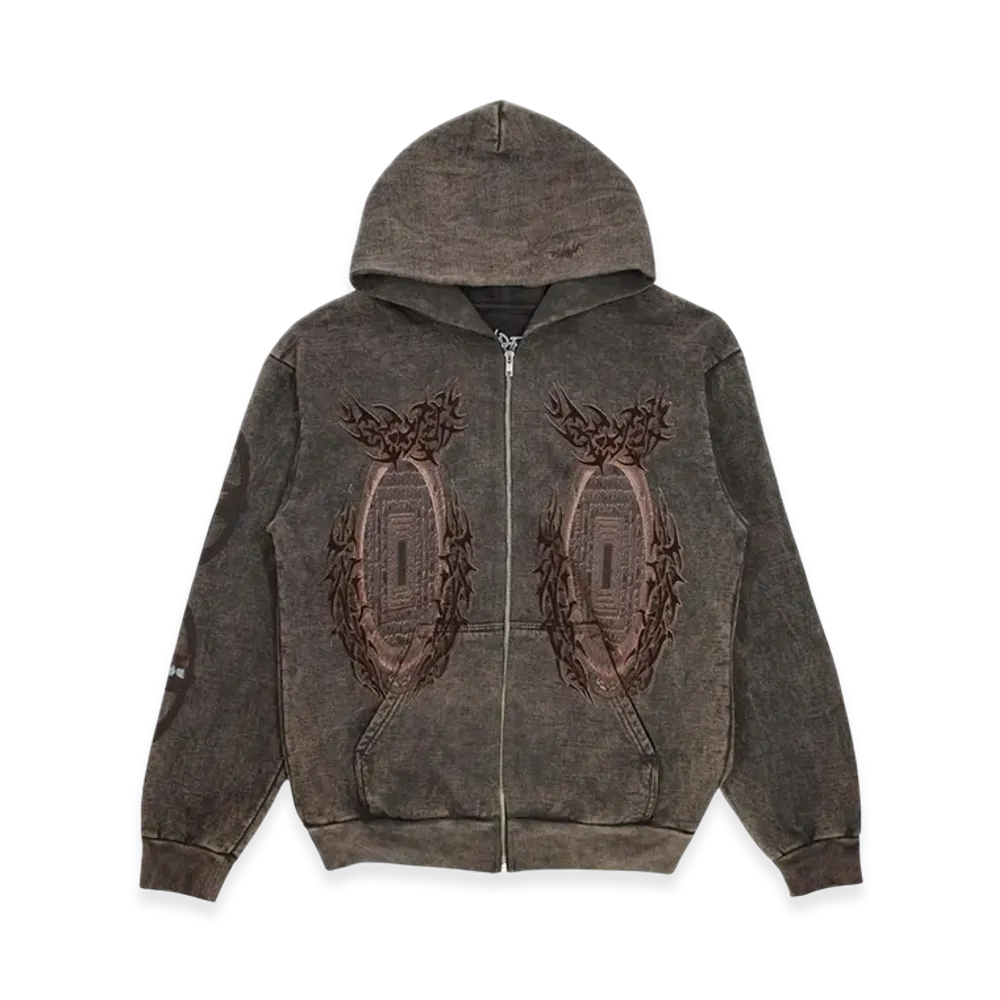 Travis Scott Cactus Jack Utopia God's Country Zip Hoodie "Grey"