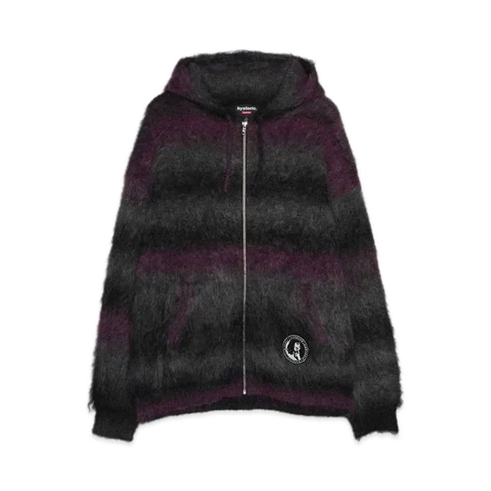 Supreme x HYSTERIC GLAMOUR Mohair Zip Up Hooded Sweater "Purple"