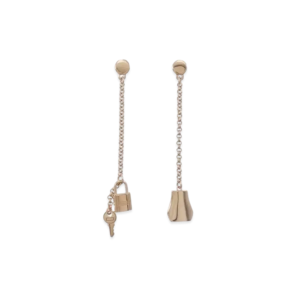 Hermes Kelly Clochette Earrings "Pink Gold"