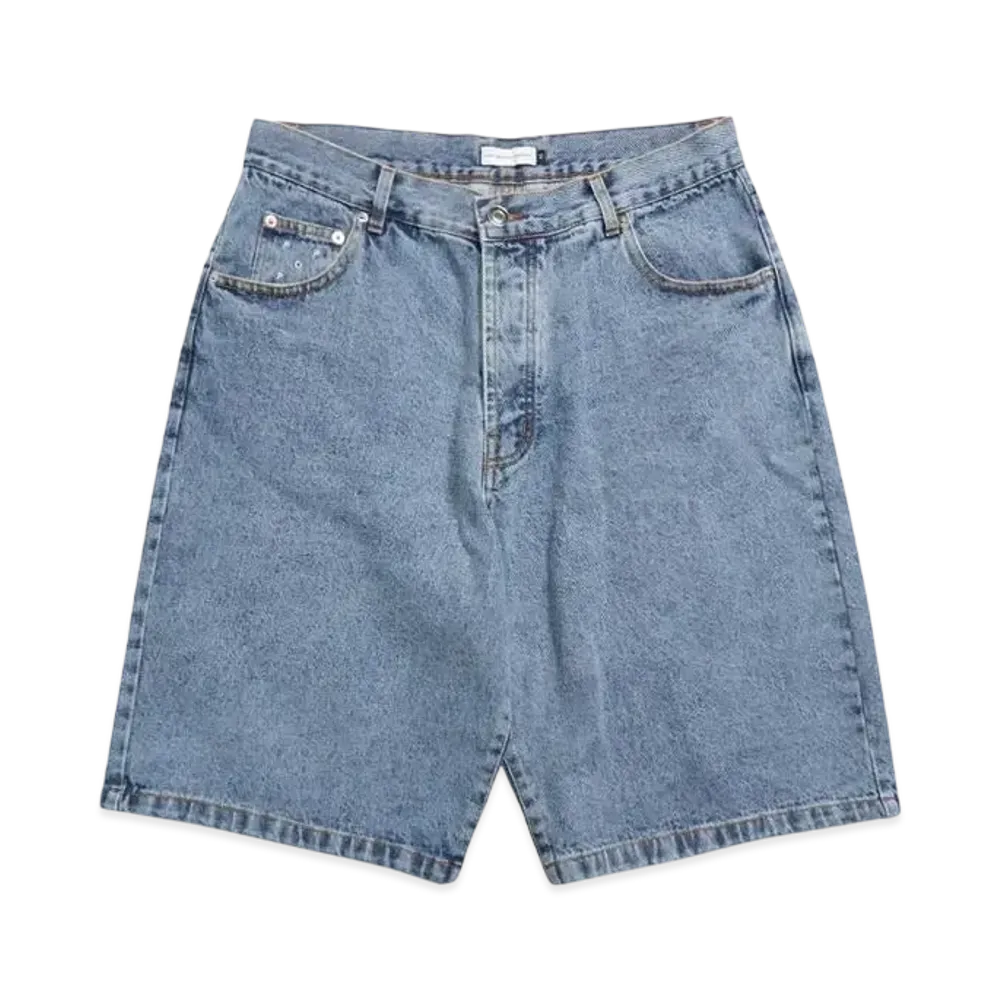 POP TRADING COMPANY drs denim shorts "STONE WASHED"