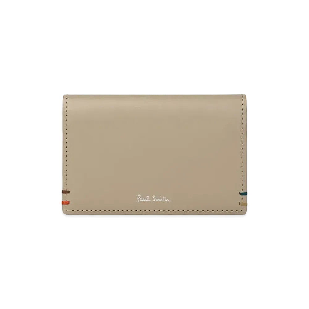 Paul Smith Highlight Stitch Business Card Holder "Beige"