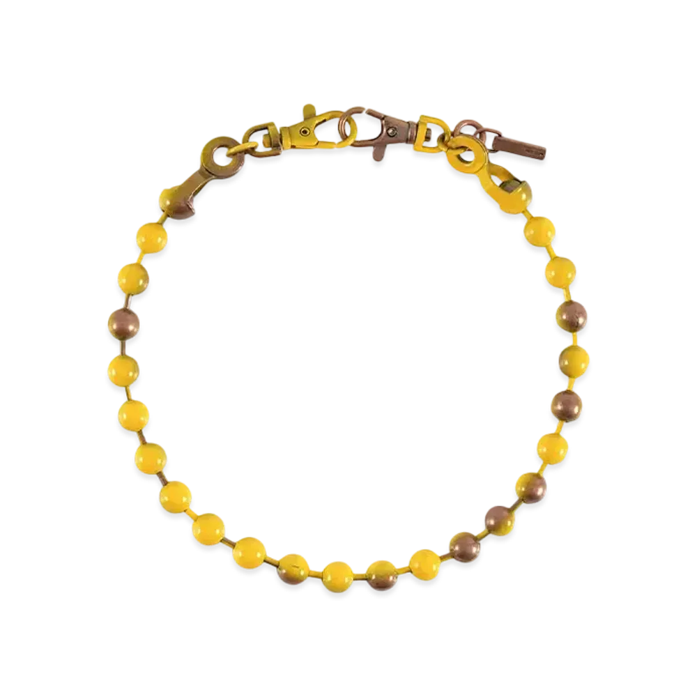 WE11DONE Colored Ball Chain Necklace "Gold"