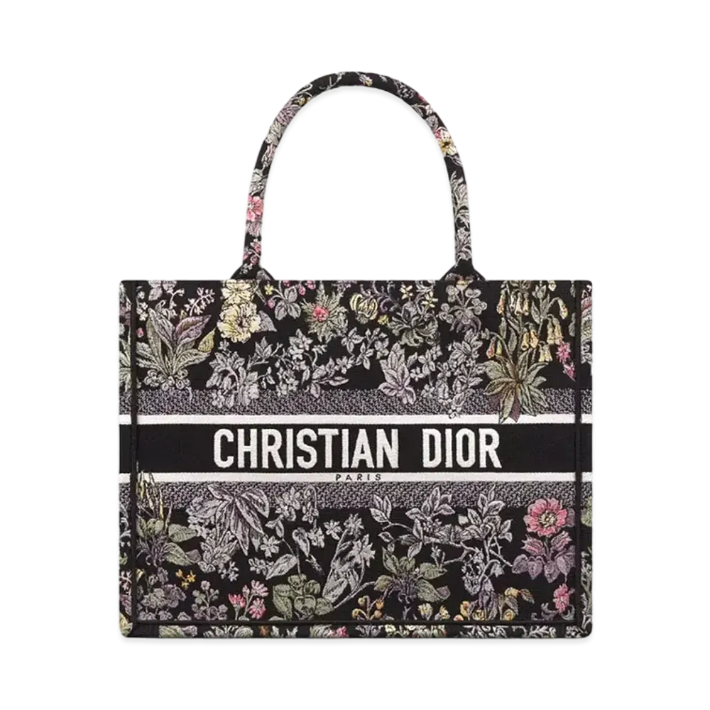 Dior Medium Dior Book Tote Embroidery with Millefiori Unicorn Motif (36 x 27.5 x 16.5 cm) "Black/Multicolor"