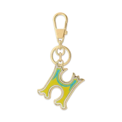 GUCCI Letter H Flexiglas Keychain "Yellow Gold"