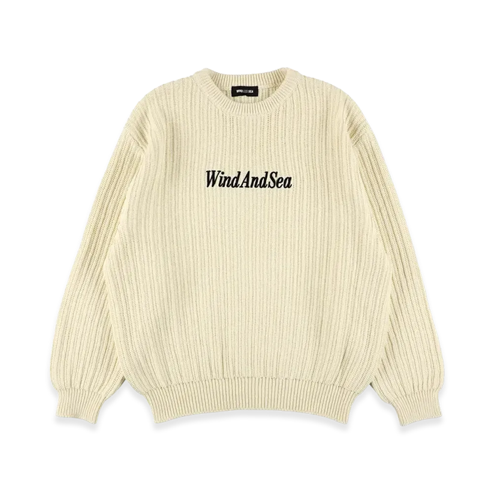WIND AND SEA Cotton Volume Knit Sweater "Off White"