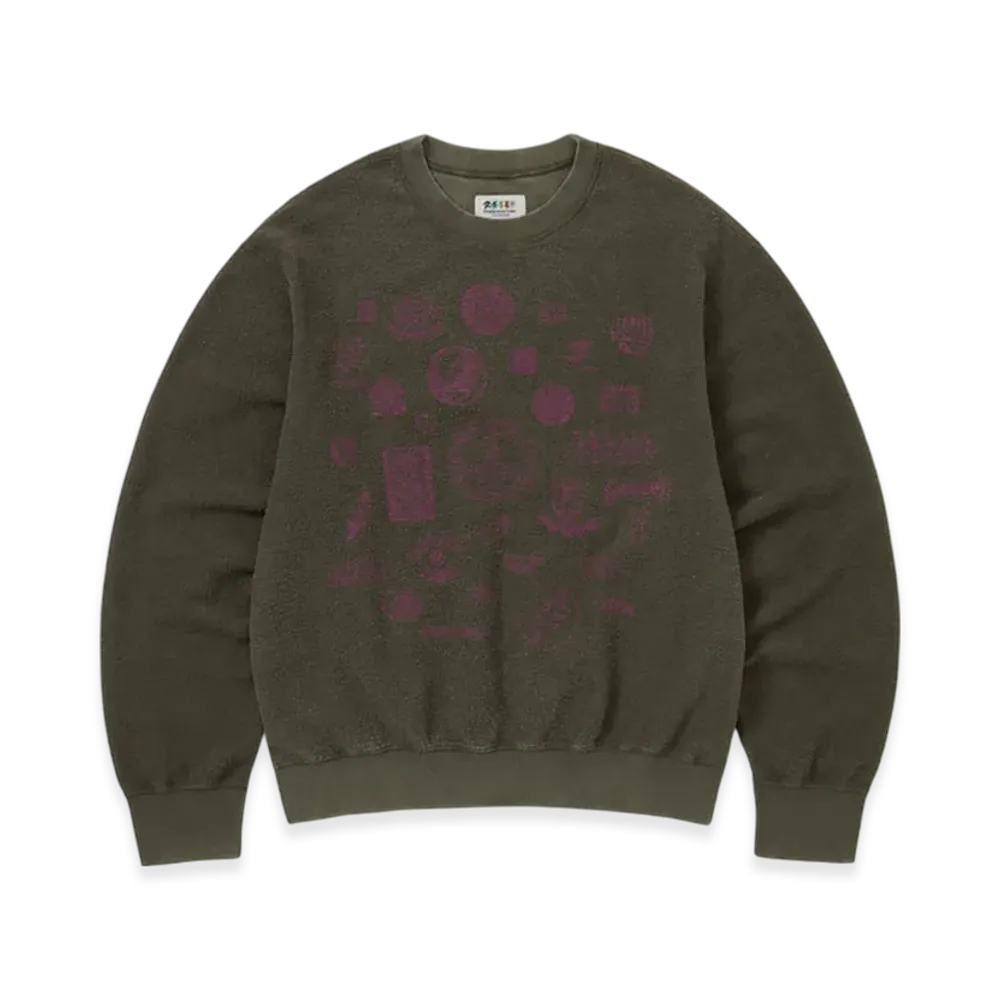 thisisneverthat x Grateful Dead Iconography Reversible Crewneck "Olive"