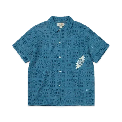 thisisneverthat x Grateful Dead Lightning Mesh S/S Shirt "Light Blue"