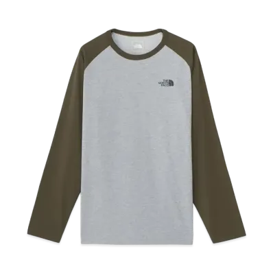 The North Face Longsleaf Baseball Nuptse Tee "Mixed Gray x New Taupe Green"