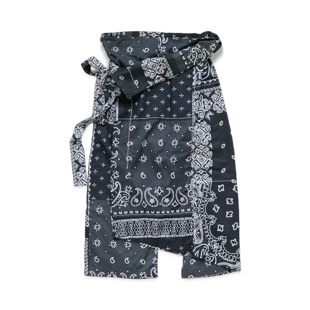 KAPITAL Gauze Bandanna Patchwork Wrap Pants "Black"