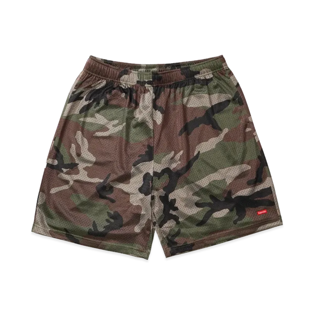 Supreme Small Box Baggy Mesh Short "Woodland Camo"