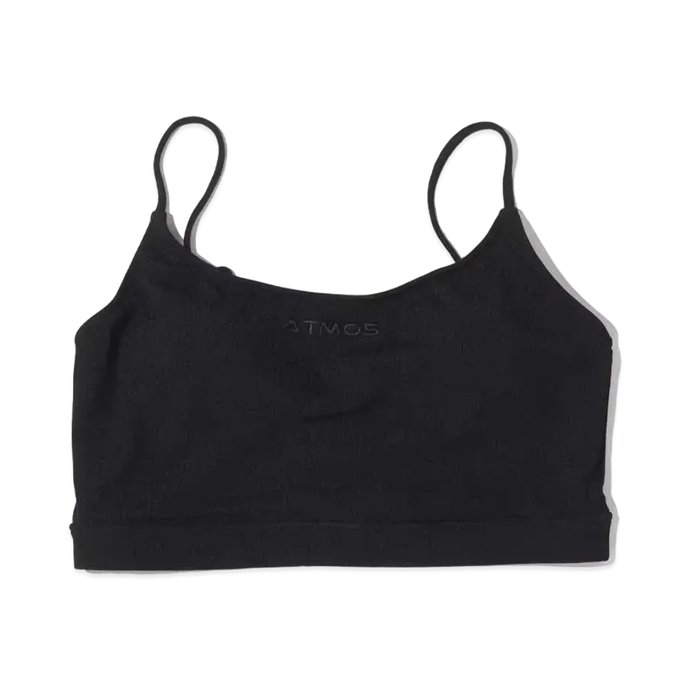 atmos pink x Guacamole Logo Embroidered Rib Cami Bra Top "Black"