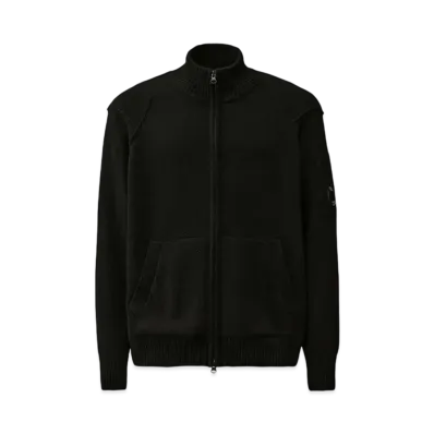 C.P. Company Lambswool GRS Zipped Cardigan "Black"