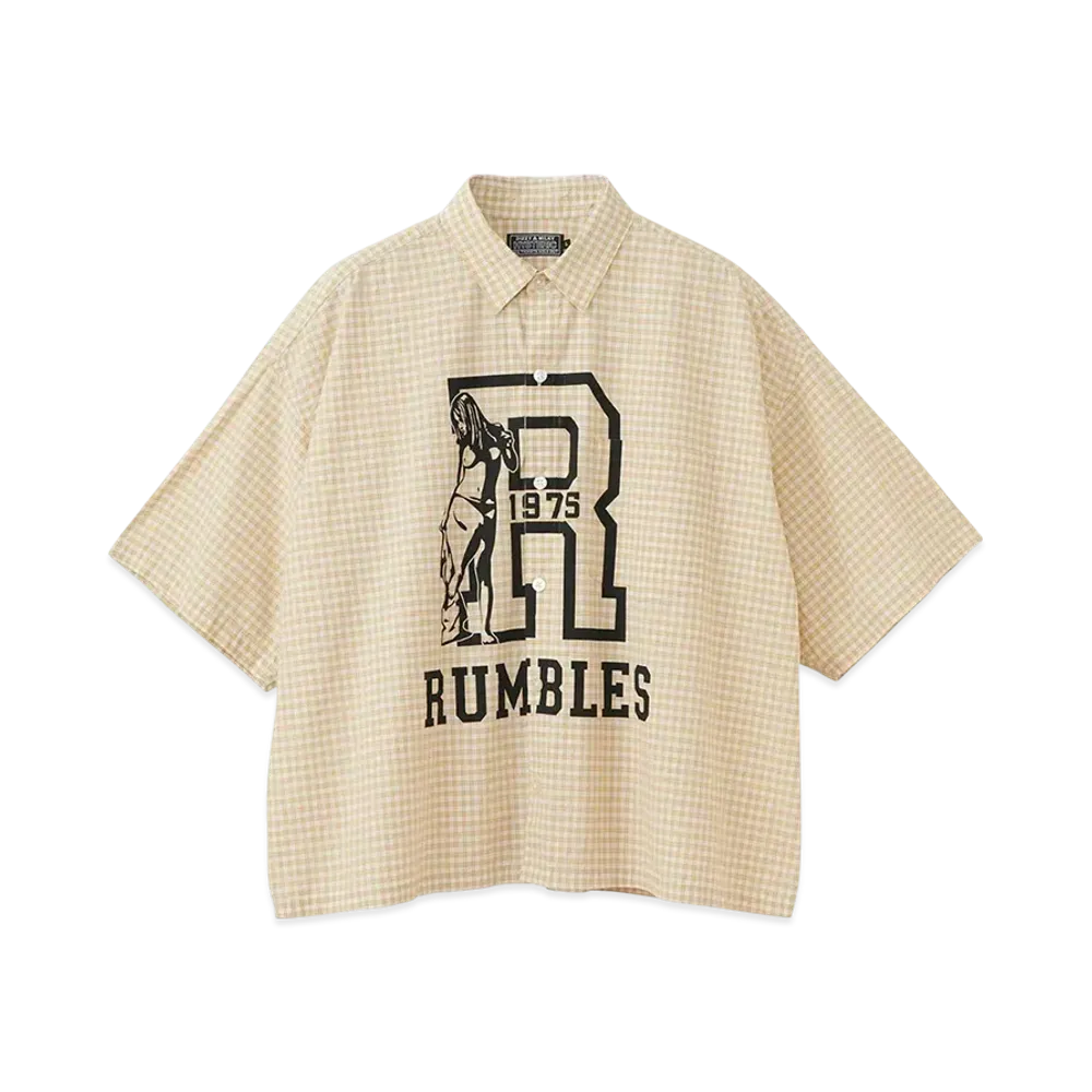 HYSTERIC GLAMOUR Rumbles Wide Regular Collar Shirt "Yellow"