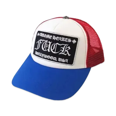 Chrome Hearts Tracker Cap Fuck "Blue/Red"