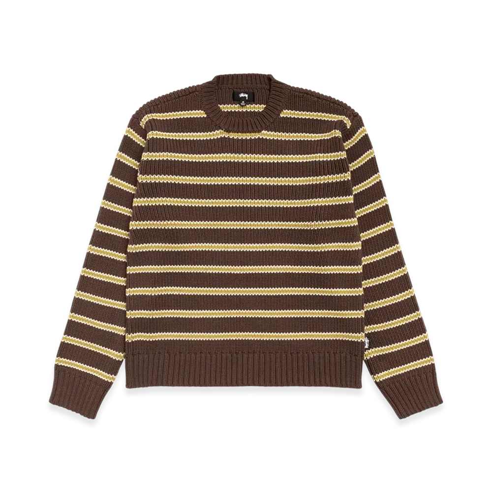 Stussy Stripe Knit Crew "Forest"