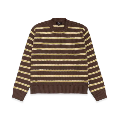 Stussy Stripe Knit Crew "Forest"