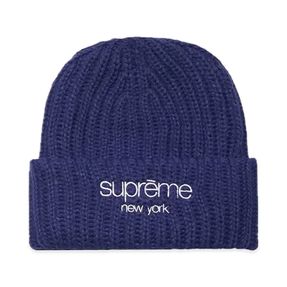 Supreme Ribbed Beanie "Dark Royal"
