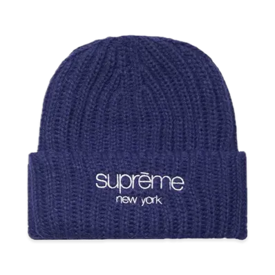 Supreme Ribbed Beanie "Dark Royal"