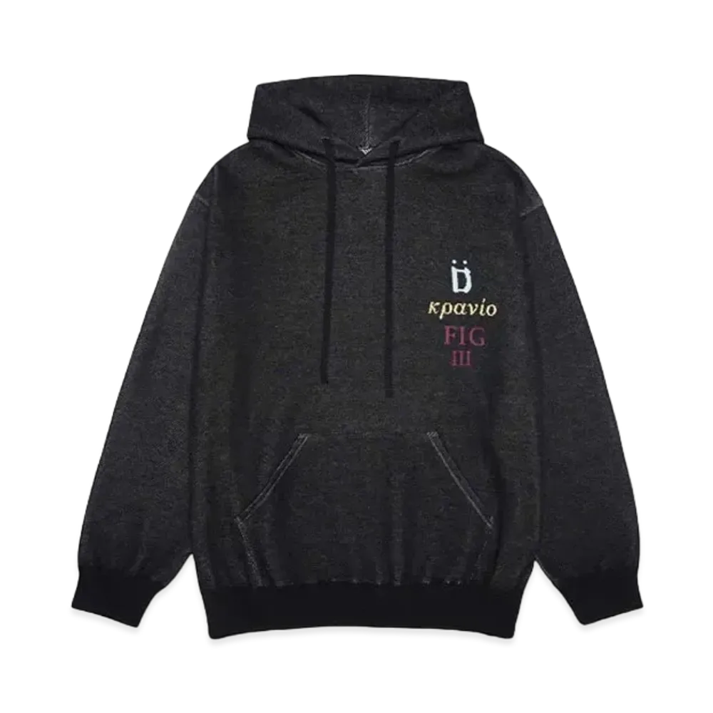 DUSTNATION BONE KNIT HOODIE "BLACK"