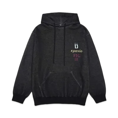 DUSTNATION BONE KNIT HOODIE "BLACK"