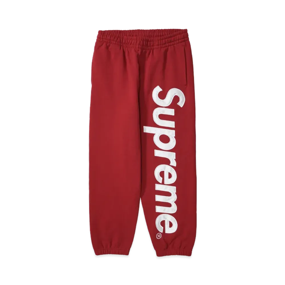 Supreme Satin Applique Sweatpant (25FW) "Red"