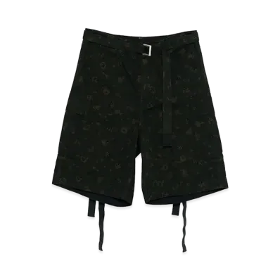 sacai Overdyed Floral Print Shorts "Green"
