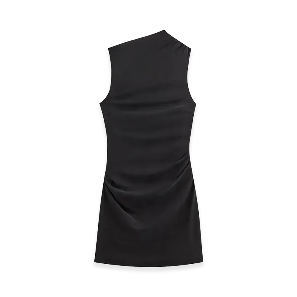 Kith Women's Delphi Draped Sueded Mini Dress "Black"