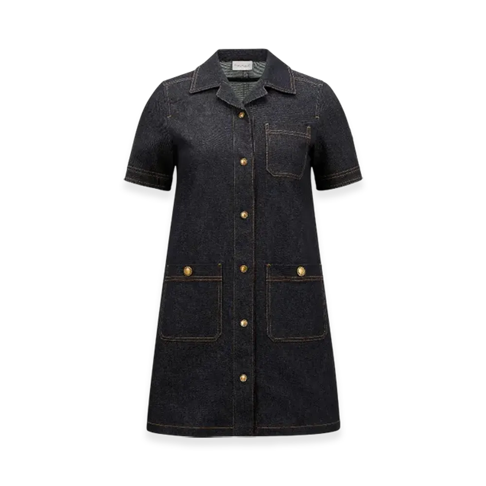 MONCLER Denim Mini Shirt Dress "Denim Blue"