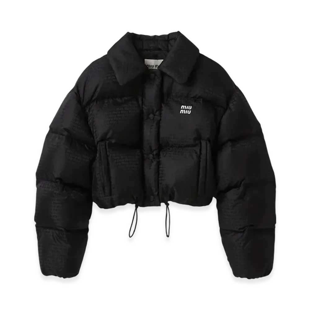 MIU MIU Women's Nylon Cropped Down Jacket "Black"