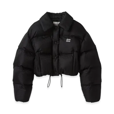 MIU MIU Women's Nylon Cropped Down Jacket "Black"