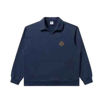 BlackEyePatch Royal B Emblem Collared Sweat Pullover "Navy"