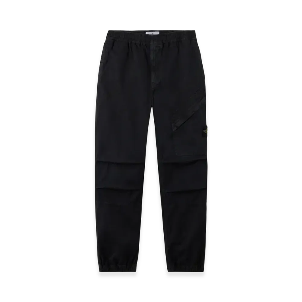 Stone Island 3100036 Stretch Organic Broken Twill Cotton Old Effect "Black"