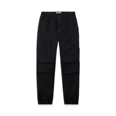 Stone Island 3100036 Stretch Organic Broken Twill Cotton Old Effect "Black"