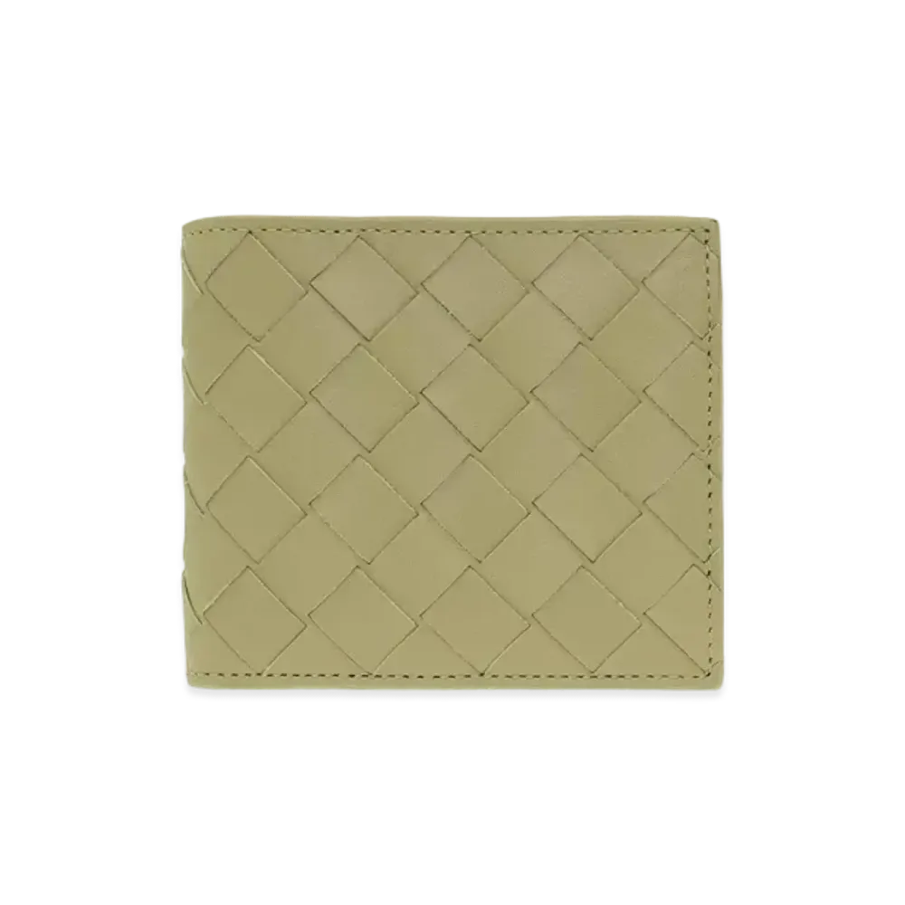 Bottega Veneta Intrecciato Calfskin Bi-fold Wallet "Travertine"