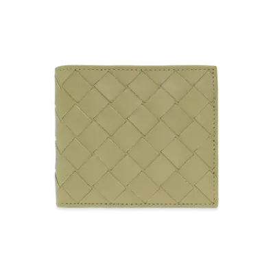 Bottega Veneta Intrecciato Calfskin Bi-fold Wallet "Travertine"