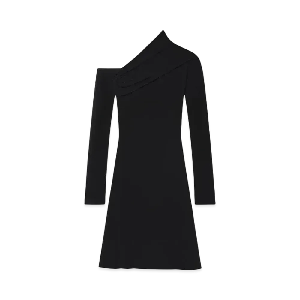 Courreges Twist Crepe Mini Dress "Black"