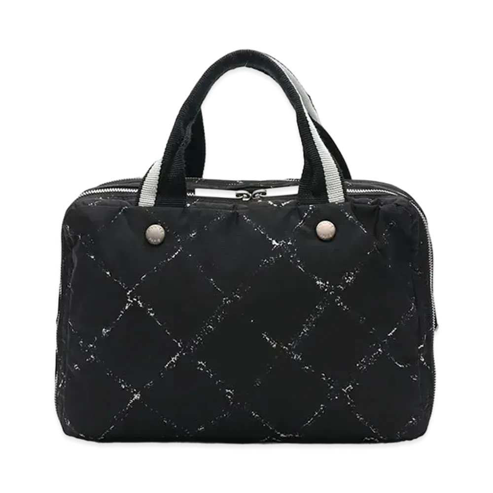 CHANEL Old Travel Line Hand Bag "Black"