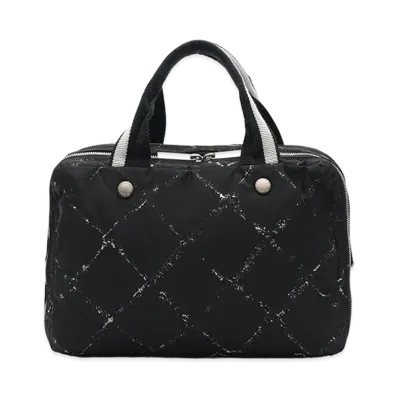 CHANEL Old Travel Line Hand Bag "Black"