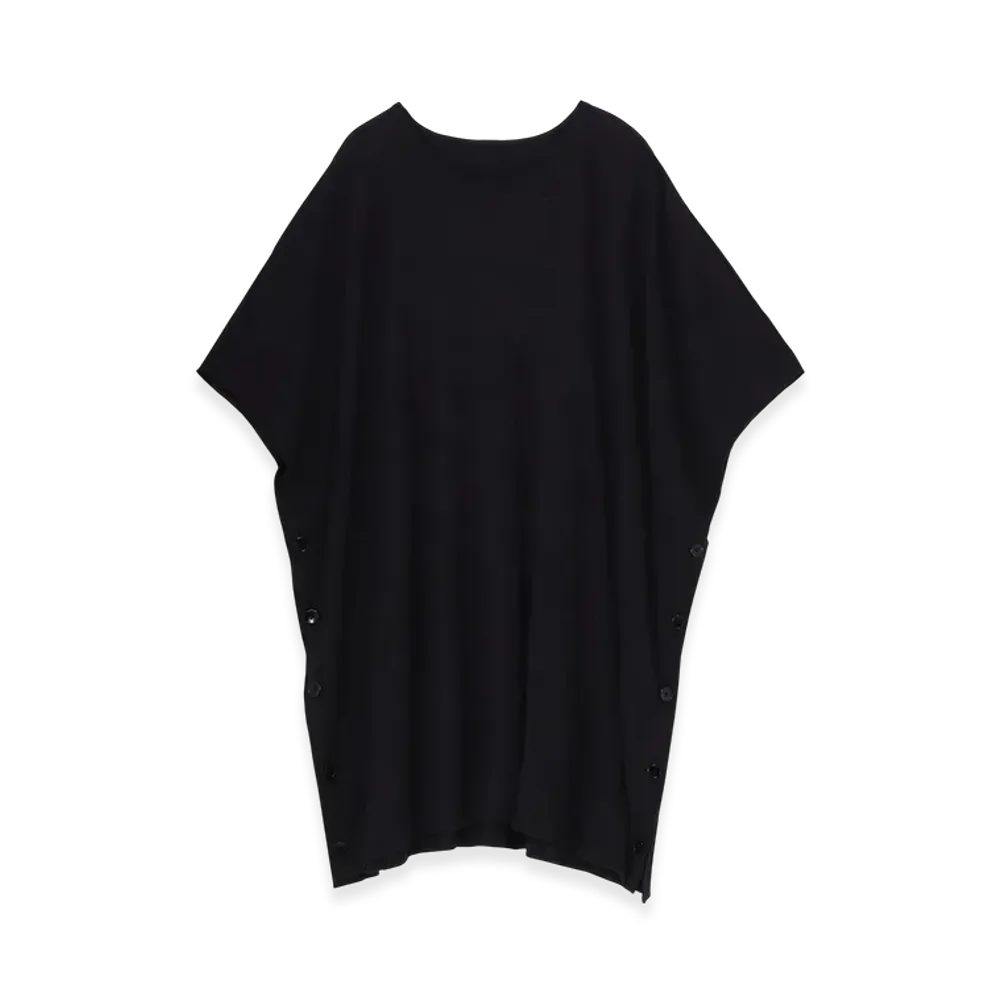 Ground Y Cathc Washer Wrinkle Jersey Side Button Short Sleeved T-Shirt "Black"