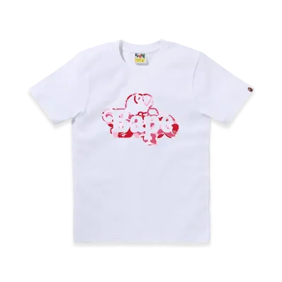 A BATHING APE Ladies Milo On Bape Tee "White/Pink"