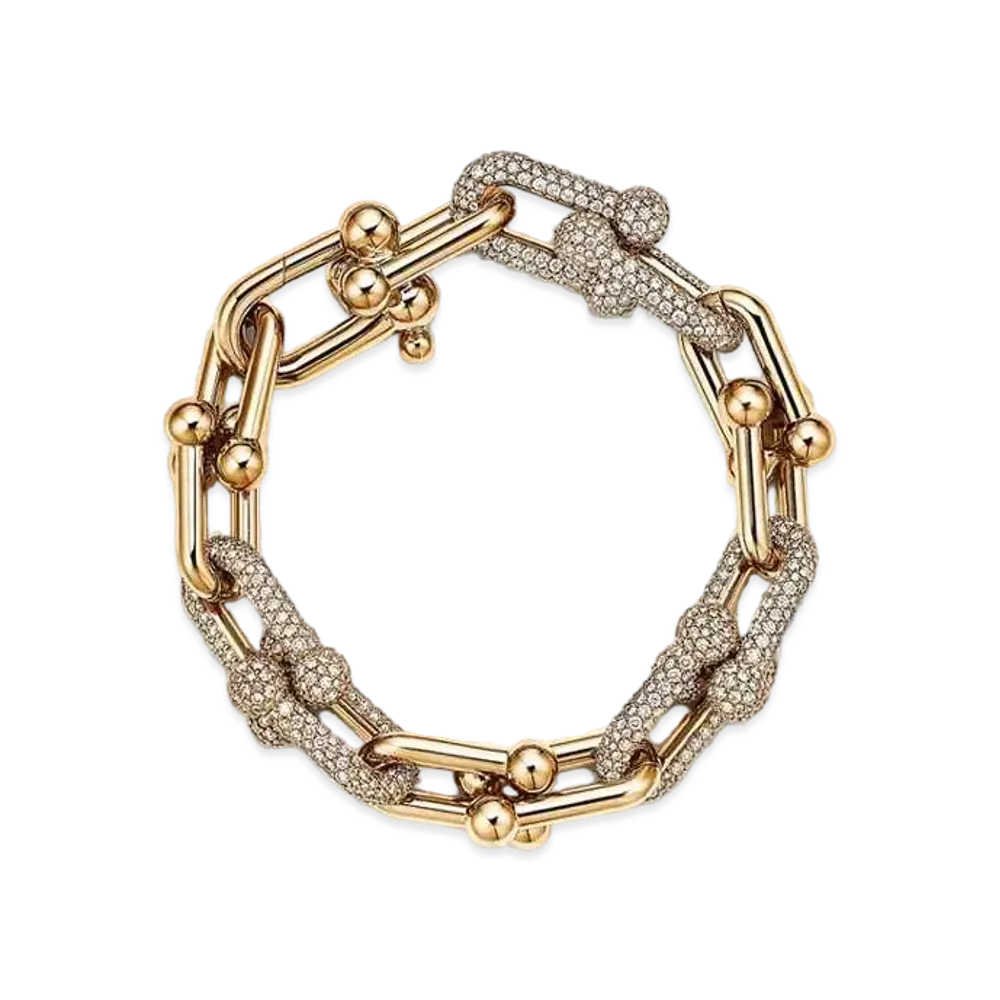 Tiffany & Co. Tiffany HardWear Large Link Bracelet with Pave Diamonds 18K "Yellow Gold"