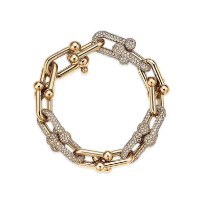 Tiffany & Co. Tiffany HardWear Large Link Bracelet with Pave Diamonds 18K "Yellow Gold"