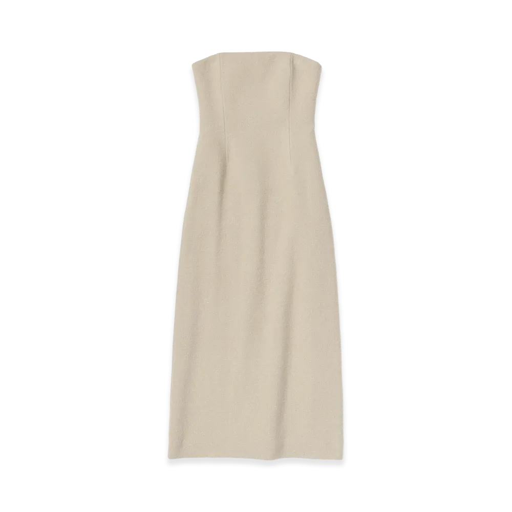 AURALEE Women's Homespun Tweed Dress "Ivory Beige"