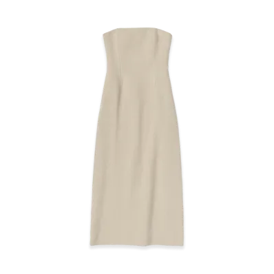 AURALEE Women's Homespun Tweed Dress "Ivory Beige"
