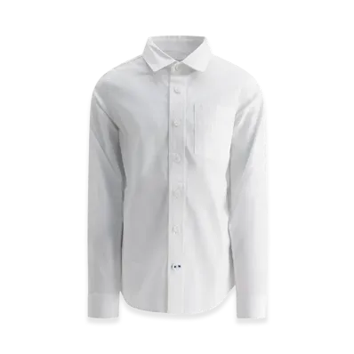 Burberry Kids Ekd Stretch Cotton Shirt "White"