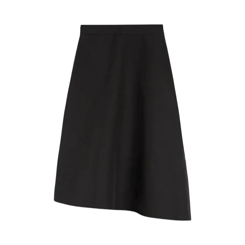 Jil Sander Women's Lightweight Cotton Asymmetrical Skirt "Black"