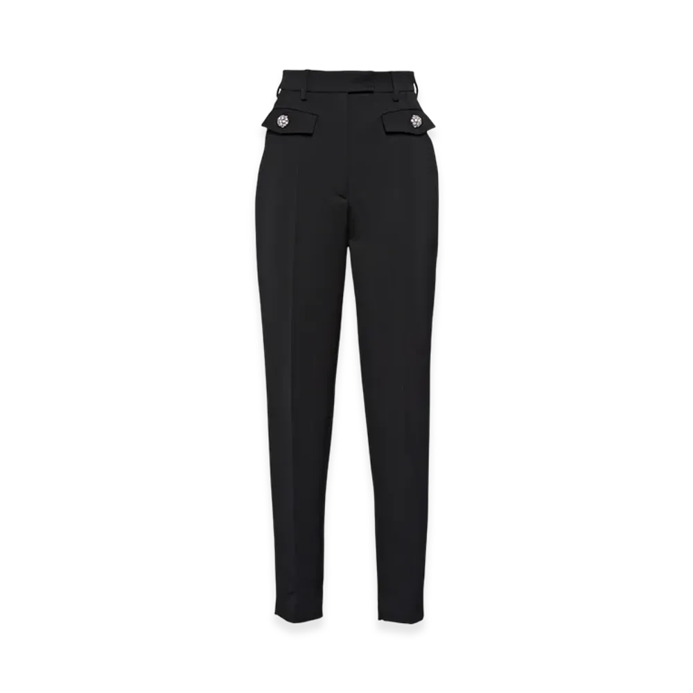 PRADA Women's Wool Sateen Pants "Black"