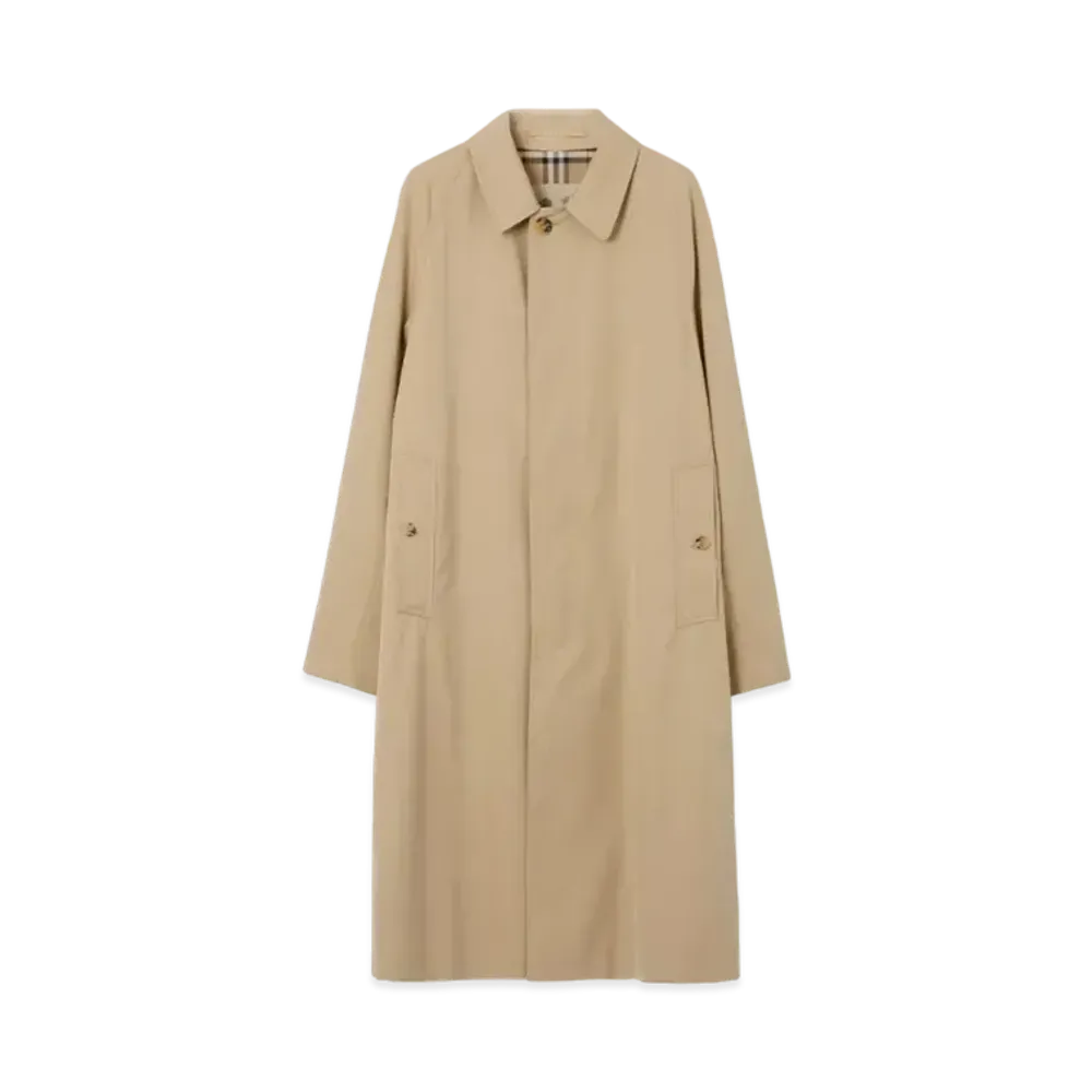 Burberry Men's Long Camden Heritage Car Coat "Honey"