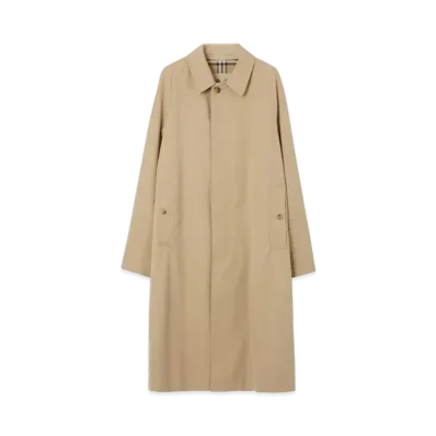 Burberry Men's Long Camden Heritage Car Coat "Honey"
