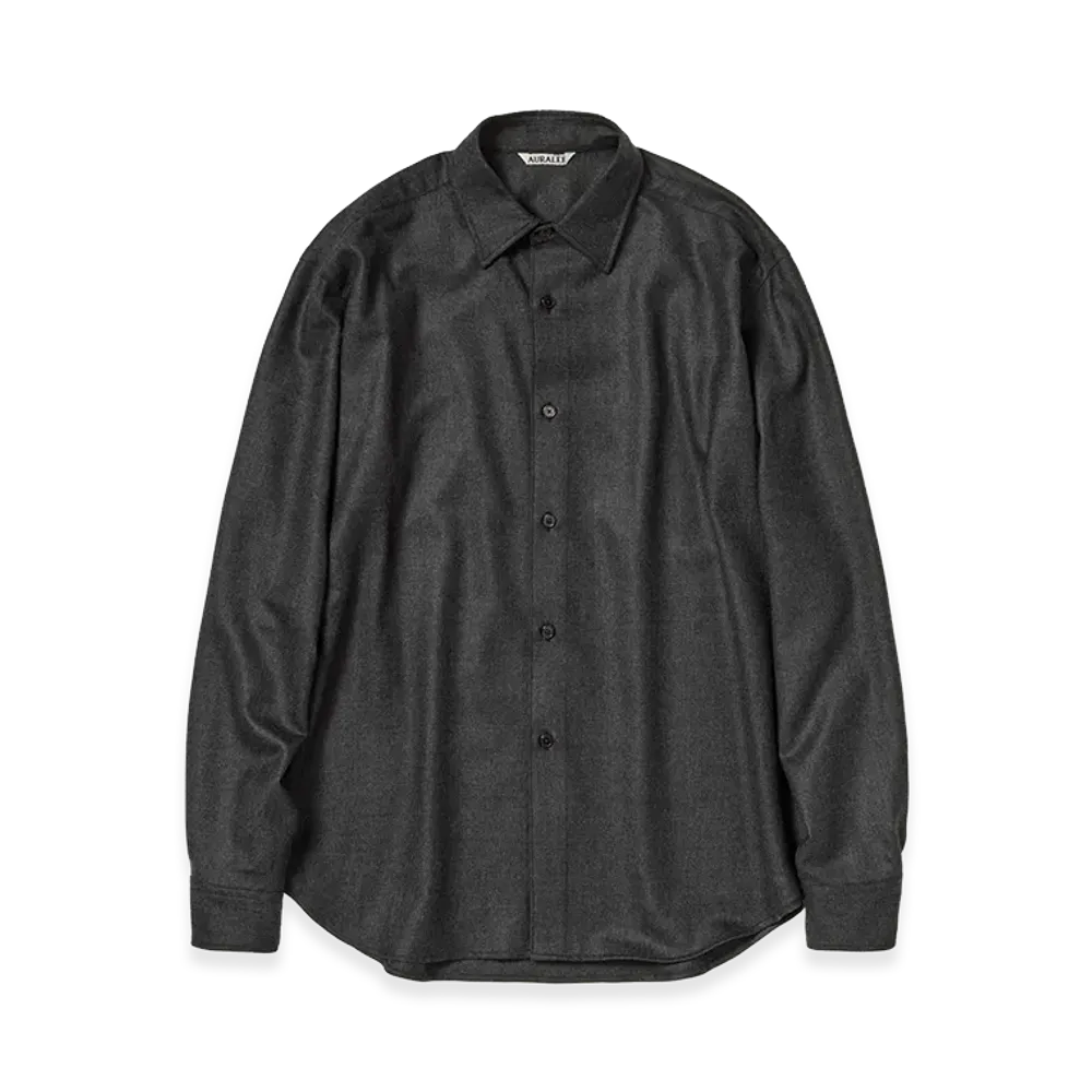 AURALEE Women's Super Light Wool Shirt "Top Charcoal"